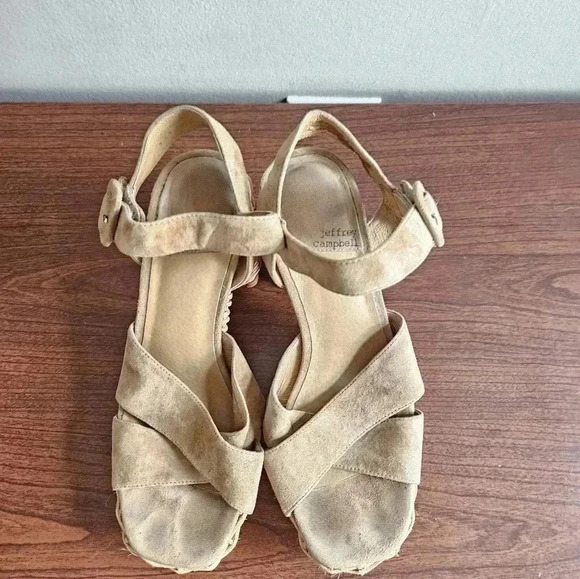 Jeffrey Campbell Amma Wicker Heeled Sandals Size 7 - Picture 2 of 9